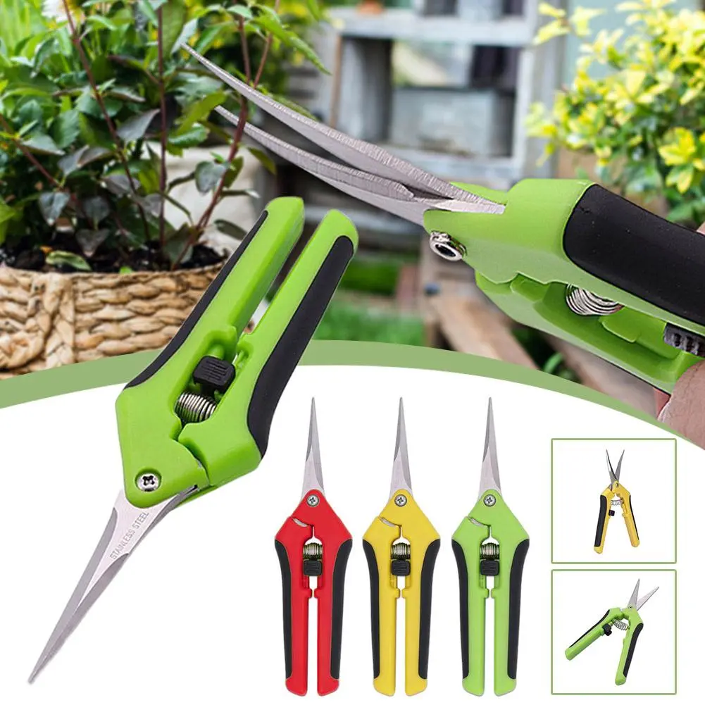 Gardening Pruning Scissors 16.5*4.5CM Stainless Steel Plant Hands Scissors Branch Pruner E6C5