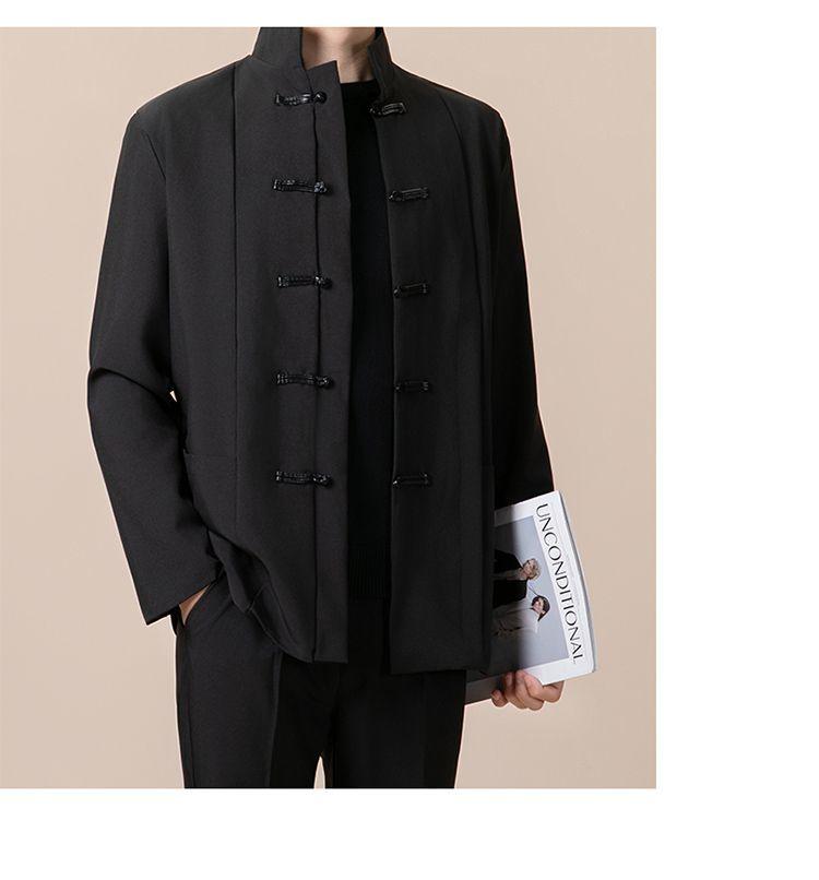Product Introduction of New Chinese Style Men's Stand Collar Zhongshan Suit Retro Niche Button Wedding Chinese Style Tang Suit Jacket Set Elegant Trendy Women 32