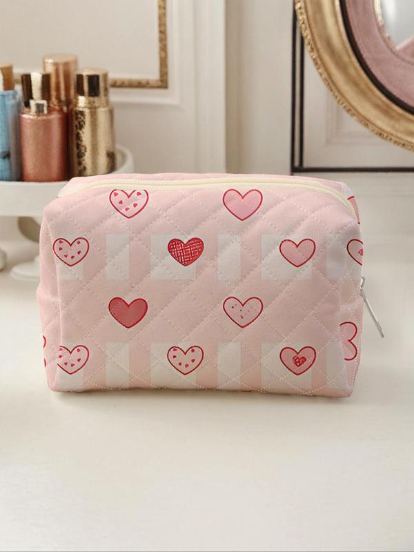 Heart Pattern Makeup Bag, Portable Zipper Makeup Storage Bag, Lightweight Travel Bag, Suitable for Business Trips, Travel, Valentine's Day Gifts 6