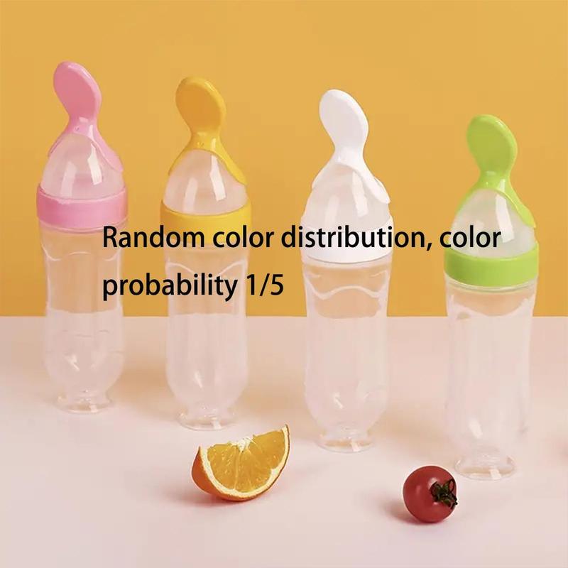 Random Color Silicone Baby Feeding Spoon, Baby Food Dispensing Spoon, Feeding Accessories for Baby Boys and Girls 2