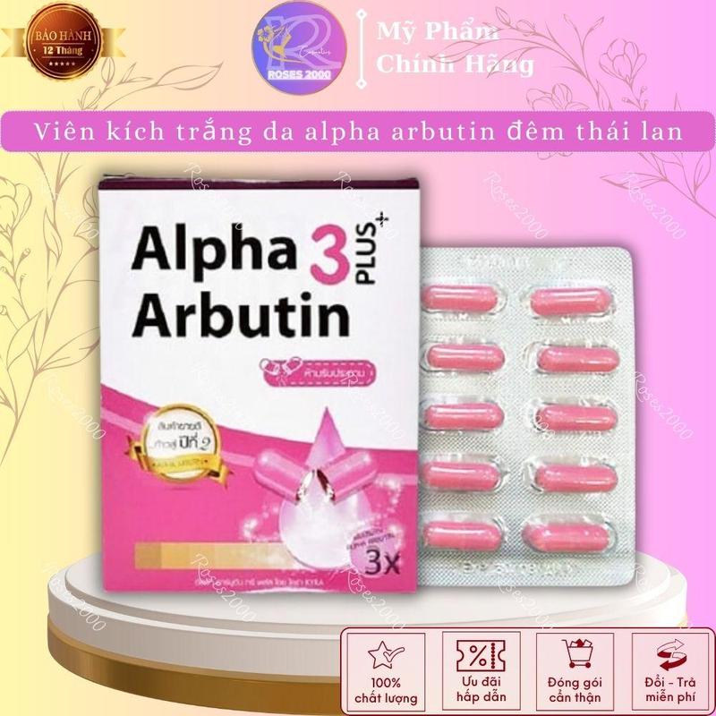  Vỉ 10 Viên Kích Trắng Alpha Arbutin 3 Plus Dành Cho Body Ban Đêm - Dưỡng Trắng Da Từ Thái Lan 