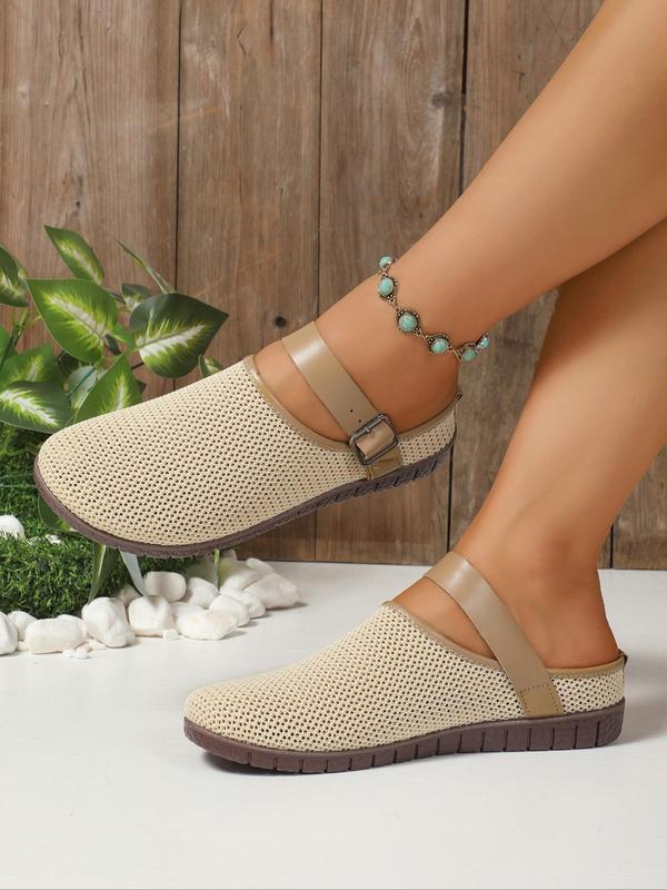 Women's Fashionable Mesh Breathable Slip on Sandals, Casual Comfortable Flat Sandals for Daily Wear, Lightweight Breathable Shoes for Women & Girls 1