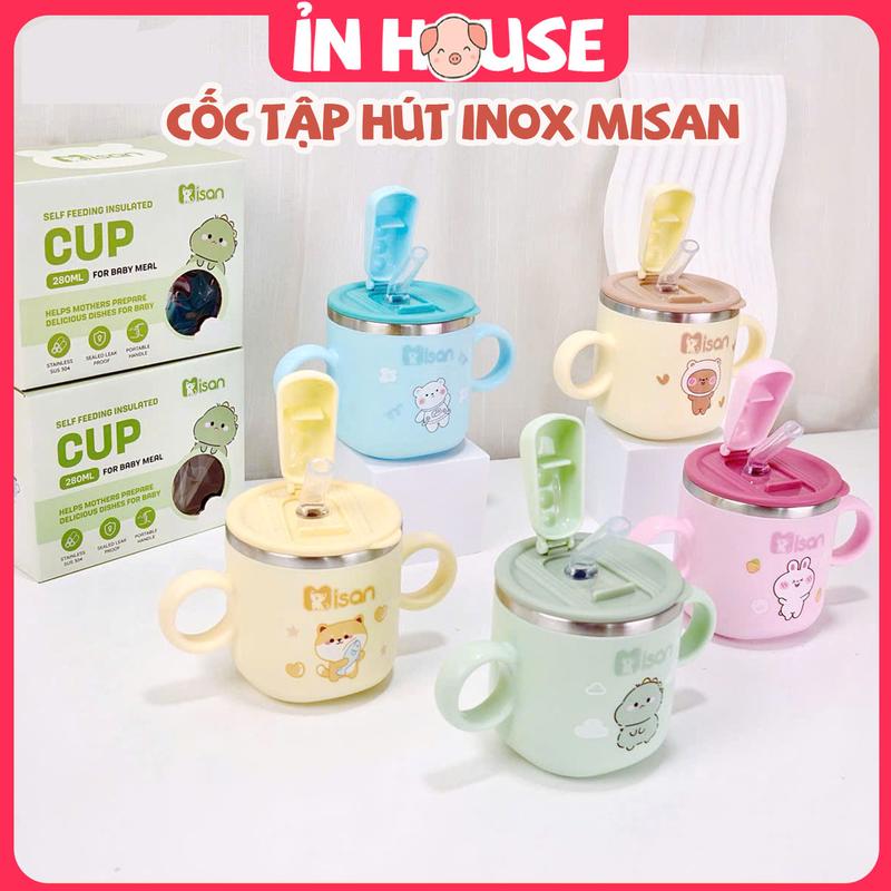 Cốc tập hút nước bằng INNOX MISAN có chia vạch ML cho bé tập ăn dặm