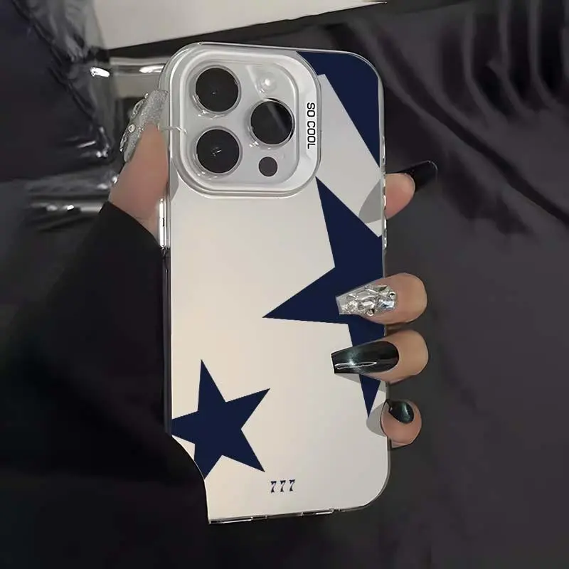 Star Pattern Phone Case, Anti-drop Phone Protector Cover, Phone Accessories Compatible with iPhone 11 12 13 14 15 16 Pro Max