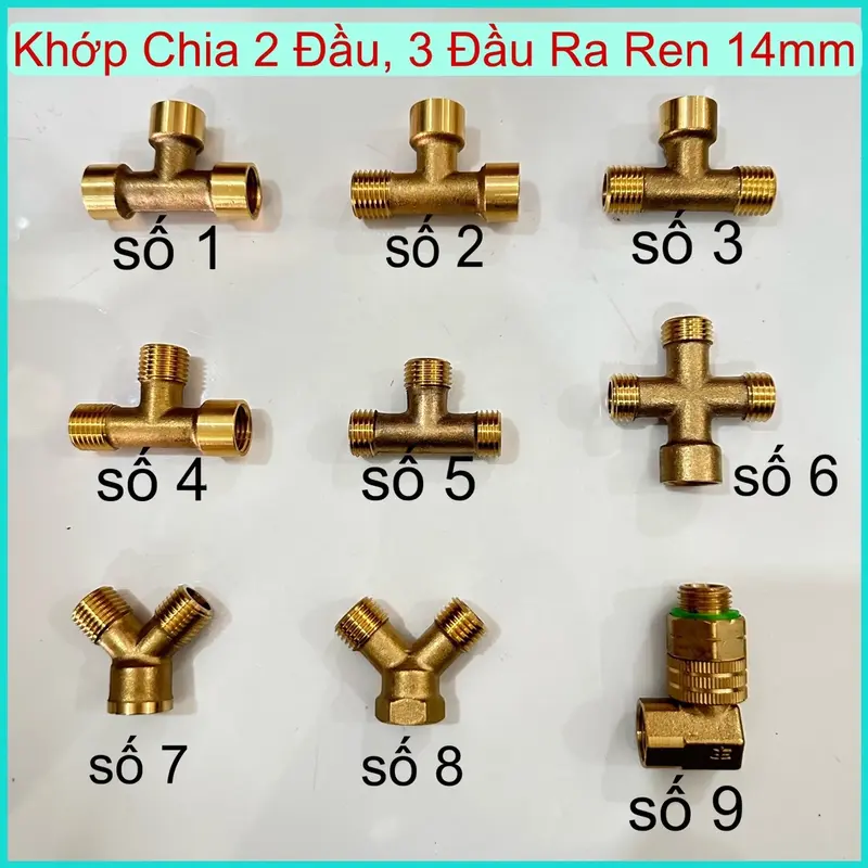 Khớp Chia Chữ Y Ren Trong 14mm Ra 2 Ren Ngoài 14mm (Số 7) 3