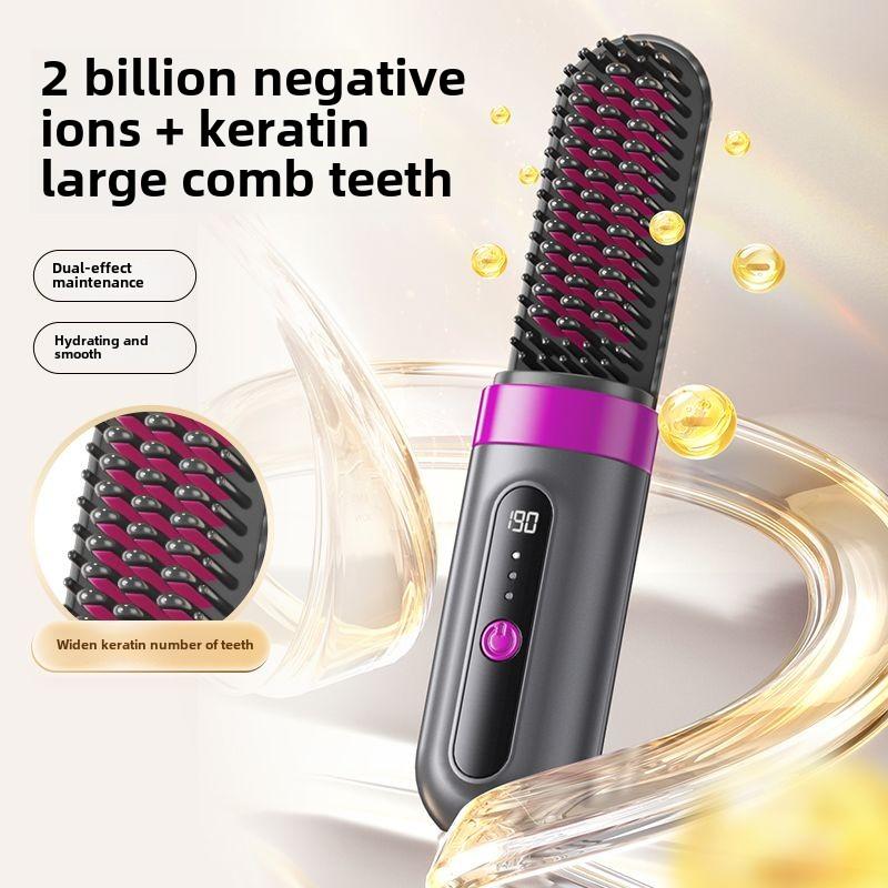 Xia Xin Hair Straightener Brush Wireless Charging Hair Comb Negative Ion Straightener Portable Electric Comb 8