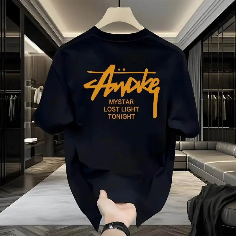 American retro summer large size cotton short-sleeved T-shirt boxy  shirt oversized  shirt  men