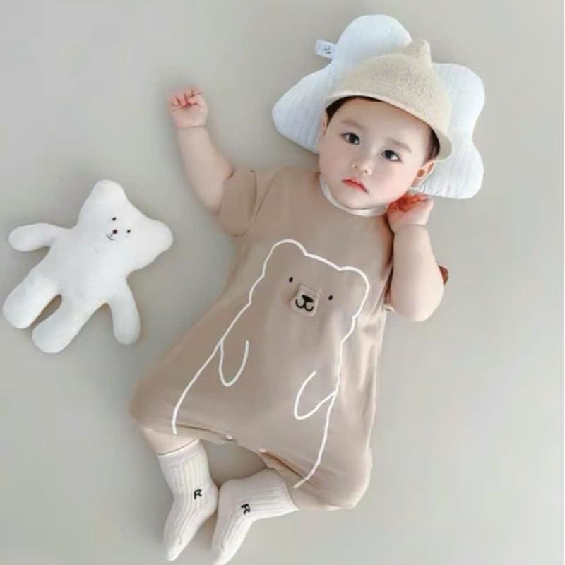 Quần Áo Trẻ Em, Body Đùi Gấu Cho Bé Trai Và Bé Gái, Bộ Liền Thân Cộc Tay Chất Cotton chất đẹp Thoáng Mát, Bodysuit Sơ Sinh 4-12kg Heo