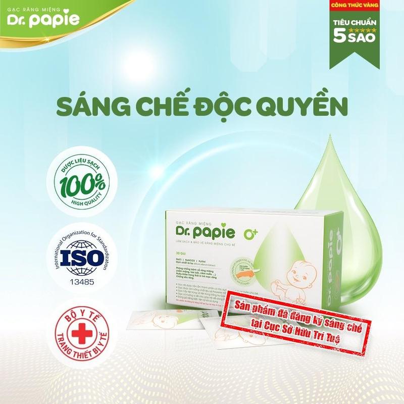  Gạc Rơ Lưỡi Cho bé Dr.Papie 30Gói Hộp Voi 