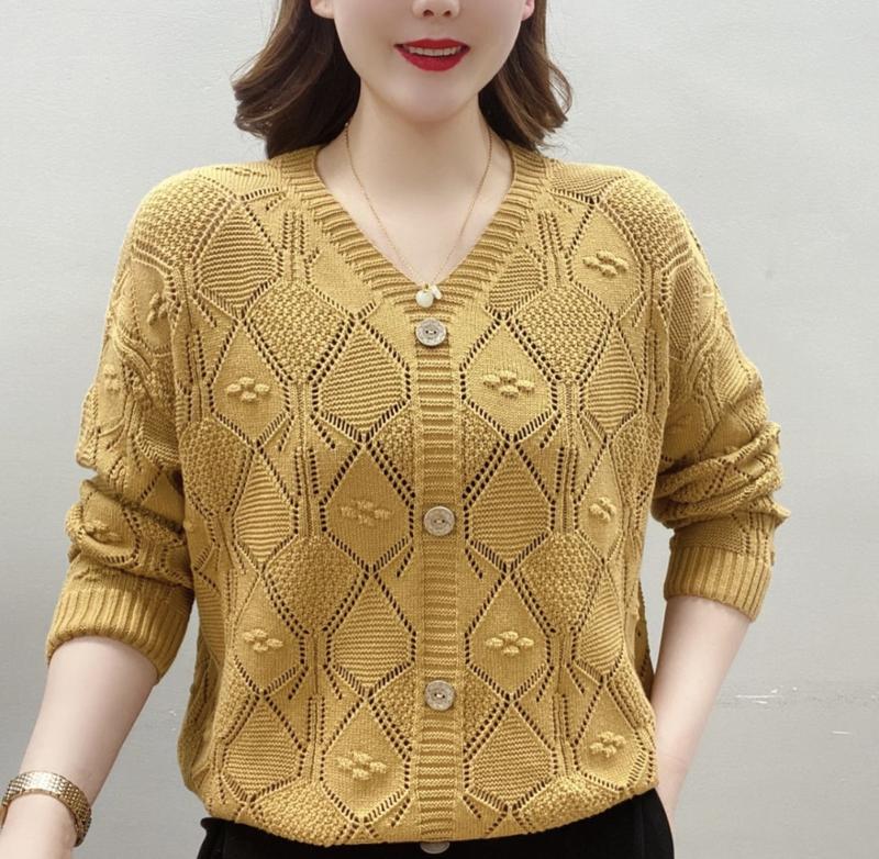 Product Introduction of Thời trang nữ，Đồ Len, Hàng Mới Về Mùa Xuân Thời Trang, Áo Len Cổ Chữ V Dáng Rộng Thường Ngày Cho Nữ, Thiết Kế khoét Thời Trang, Mỏng Vừa Vặn, Phong Cách Phương Tây, Thích Hợp Cho Mẹ Mặc, Giấu Bụng 8