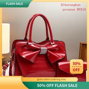 Beg Ibu-Anak Perempuan Ikatan Simpul, Set Dua Keping, Gaya Baru 2025, Beg Tangan Bertekstur Elegan, Beg Wanita Kasual Bags Handbags beg  grab sling  bag  women beg  grab Women Shoulder Bag Half Moon Handbag Shoulder Bag Handbag Beg Tangan Wanita PU Leathe