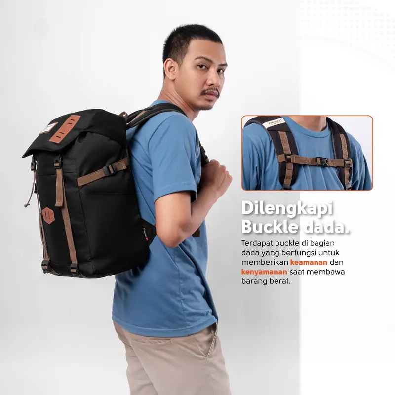 EVERNEXT Tas Ransel Pria Backpack Outdoor Arlo Tas Punggung Laptop Pria Tas Sekolah Kuliah Distro Terbaru 6