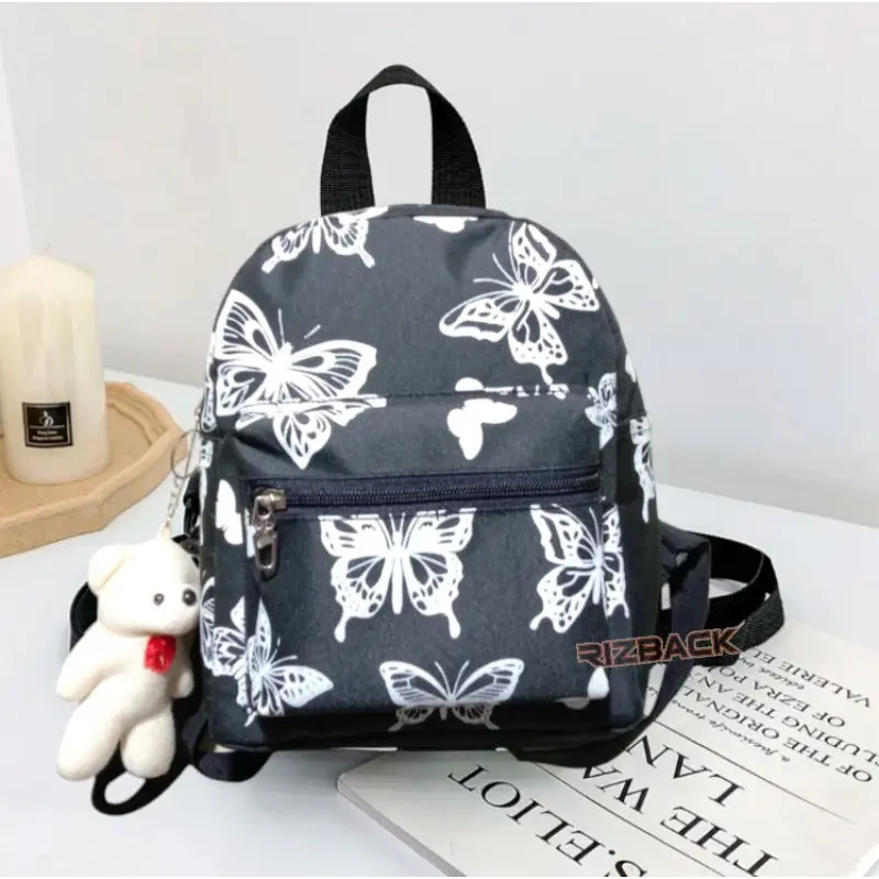 Tas Ransel Cewek Mini tas ransel lucu motip kupu2 dan sapi tas sekolah dan ngaji Fashion 2