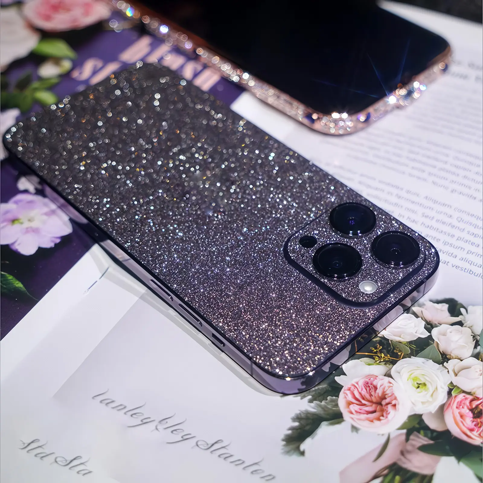Miếng dán lưng iphone kim tuyến