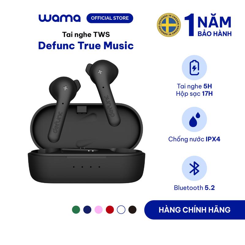Defunc Tai nghe nhét tai TWS True Music Bluetooth 5.0 hộp sạc nhanh 1.5 giờ bảo hành đổi mới 1 năm Nghe Nhạc Earphone