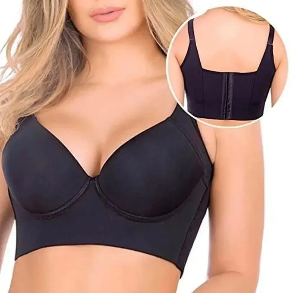 Women Deep Cup Bra Hide Back Fat Underwear Full Back Coverage Big Size Push Up Bra Топ