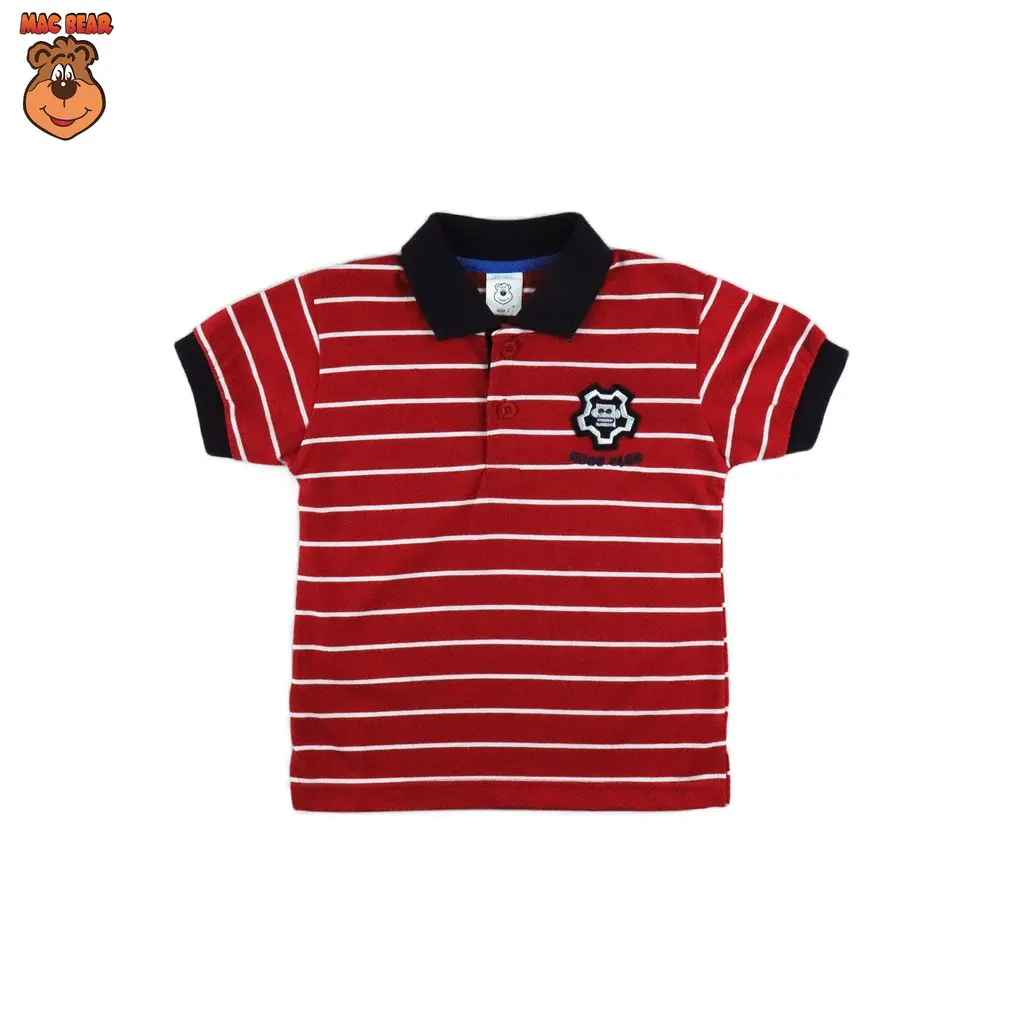 MacBear Baju Anak-Remaja Laki-laki Kaos Anak-Remaja Polo Shirt Stripy Collection Robo Club 6 bulan - 12 tahun Katun Perempuan