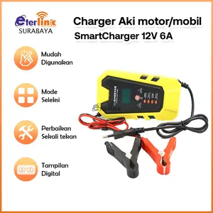 Pulse Auto Repair Mobil Moto Baterai Charger 12V6A Intelligent Aki dengan LCD Car