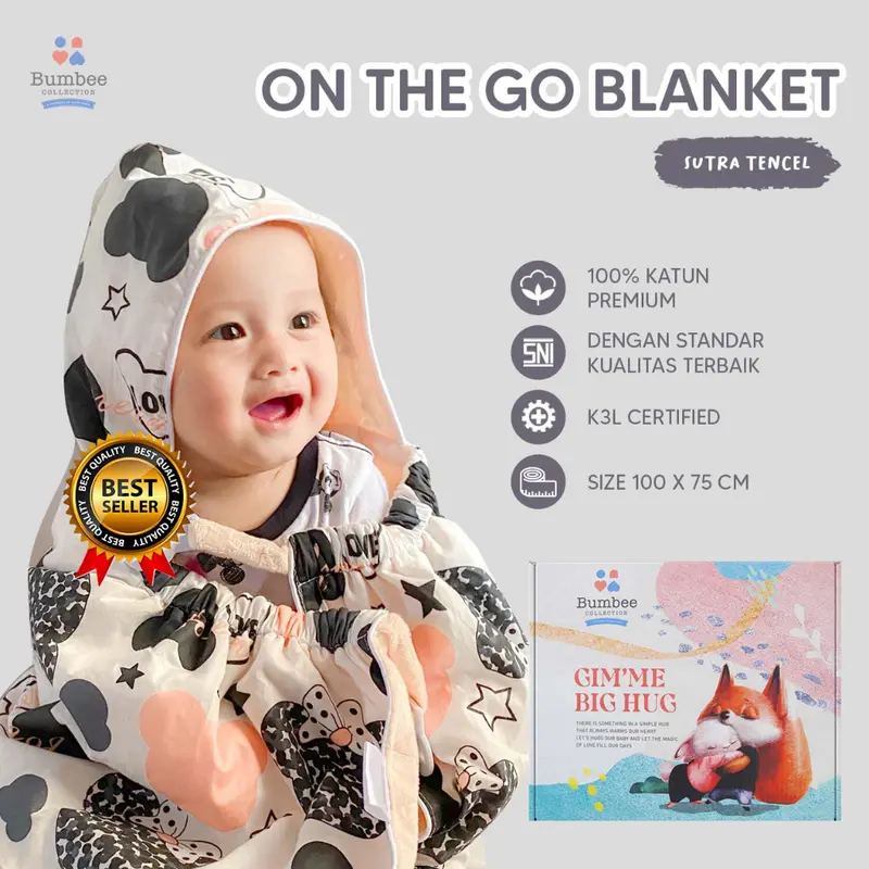 [ BUY 1 GET 1 ] Bumbee Collection  - Selimut Bayi On The Go Blanket FREE Box Packaging Exclusive Ready stock 2