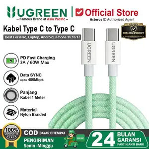 UGREEN Kabel Data Type C To Type C Fast Charging 60W Max For iPhone 15 16 17 Samsung Android