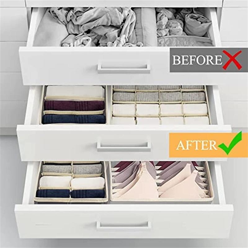 Multi-grid Underwear & Socks Storage Box, 1 Count Folding Clothes Storage Box, Household Home Storage Organizer, Home Organizer Supplies, Summer Gift 3