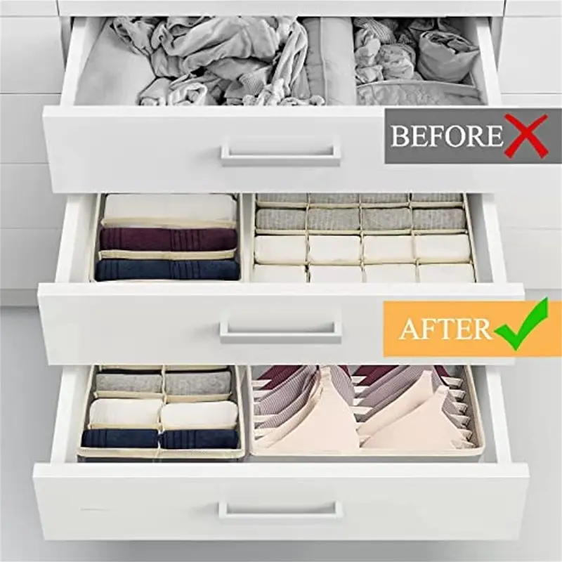 Multi-grid Underwear & Socks Storage Box, 1 Count Folding Clothes Storage Box, Household Home Storage Organizer, Home Organizer Supplies, Summer Gift 2