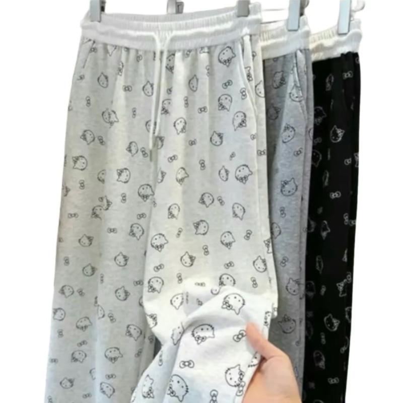Quần xuông nữ hello kitty có túi  35-65 kg dài quần 80-100cm cạp chun có dây rút chất dạ cá tàu  mịn mặc 4 mùa