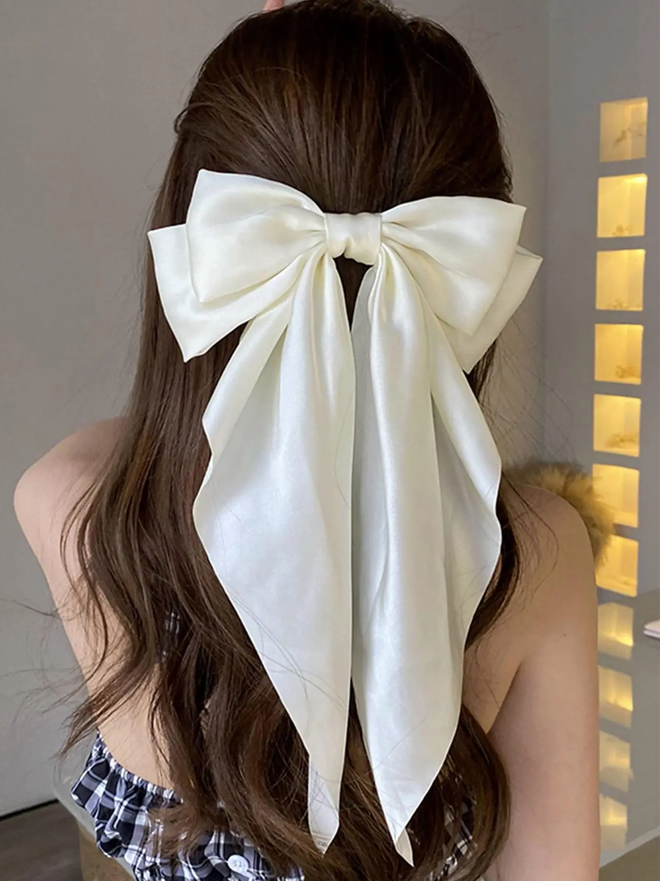 Solid Matching Double Layered Bow Decor Hair Clip, Large Size French Clip, Hair Accessories for Daily Wear, Sweetness Barrette, Cute Hairstyles Spring