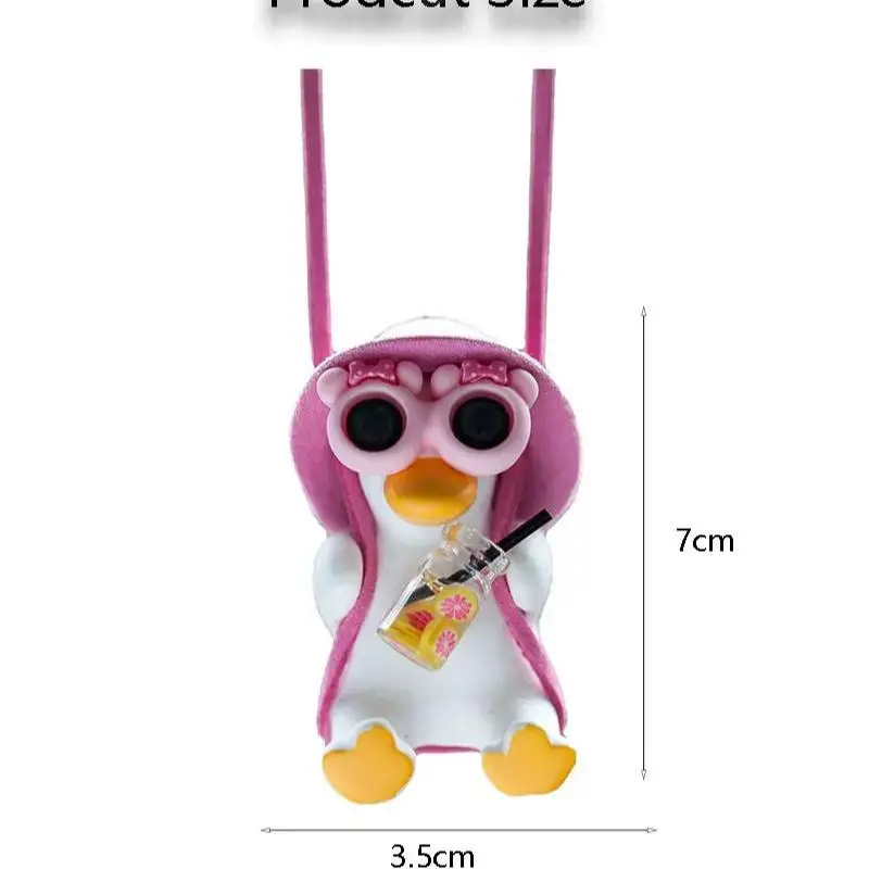 Cute Swinging Duck Design Car Ornament, Car Rearview Mirror Hanging Decoration, Car Interior Decoration Accessories for Women & Girls 2