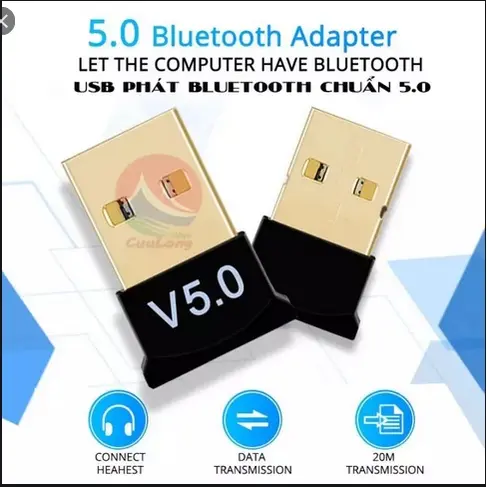 USB Bluetooth 5.0 Dongle Cho PC, Truyền Phát Dữ Liệu Máy Tính Laptop, Tín Hiệu Ổn Định, thiết bị thu phát bluetooth