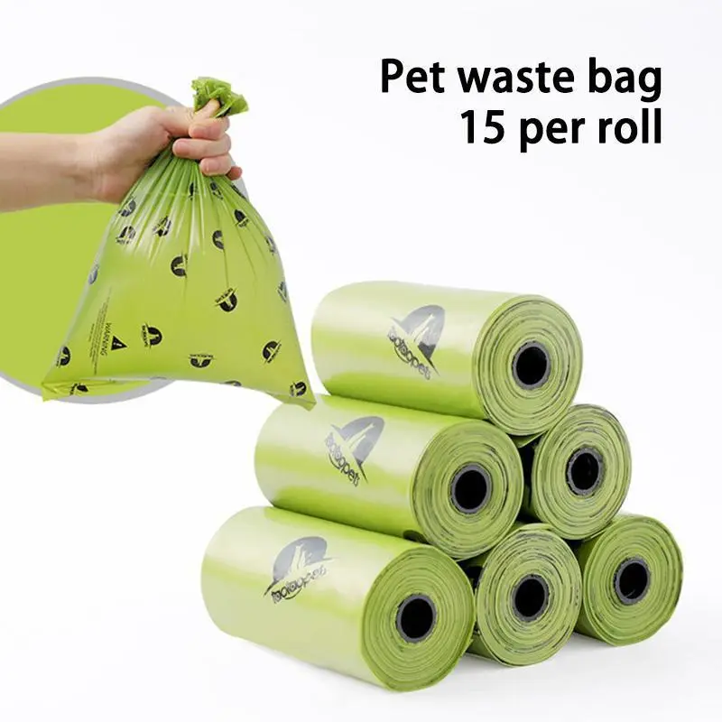 Disposable Pet Pickup Bag 15 PCS/Roll Epi Degradable Pet Garbage Bag Cleaning Supplies