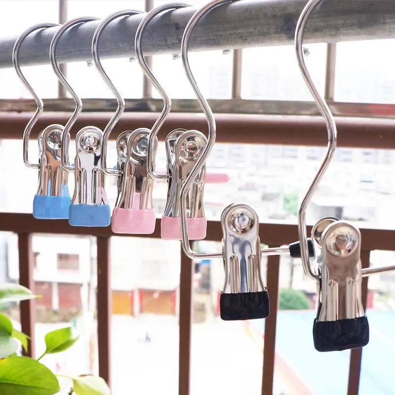 Móc kẹp đa năng chất liệu thép không gỉ, móc treo quần áo đa năng cần thiết trong mọi gia đình. 6
