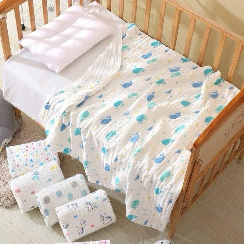  Khăn tắm 6 lớp Muslin mềm mịn phù hợp an toàn cho nàn da của em bé khăn tắm đa năng cho trẻ sơ sinh TINY BABY KT95x100 