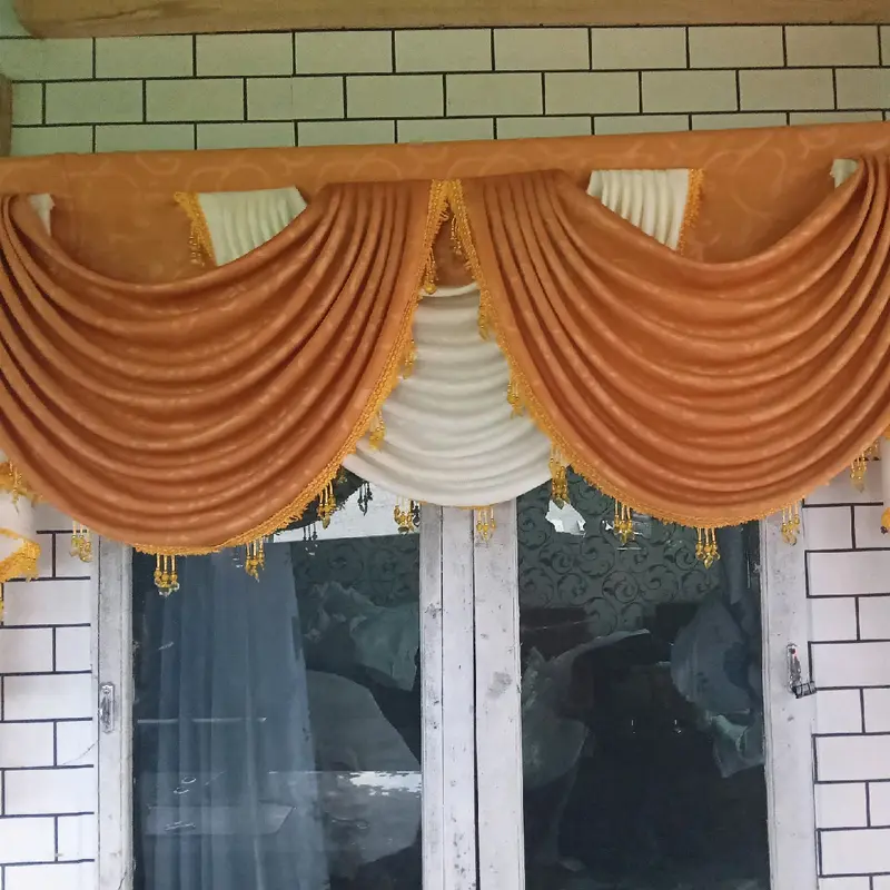 Rumbai Gorden Khusus Poni saja Model Gelombang Spanyol mewah jendela pintu gorden poni  mewah Curtain 6