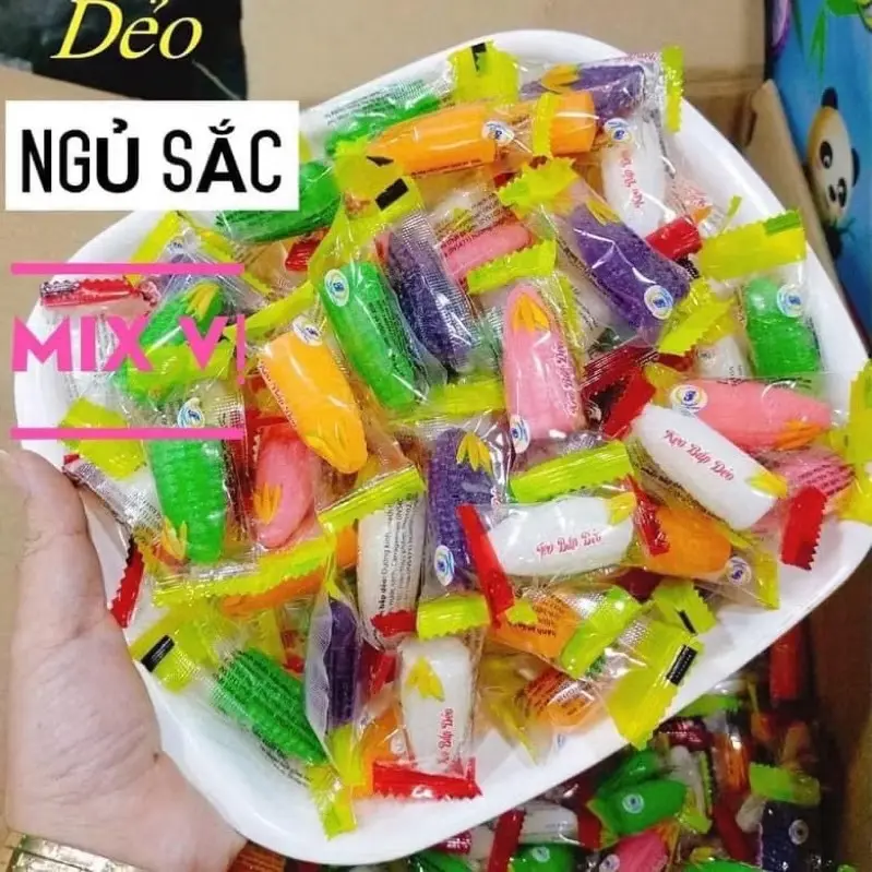 [ 1Kg ] Kẹo Dẻo Bắp Ngũ Sắc Mix Vị Ngày Tết Ăn Vặt Tuổi Thơ 9x Snack Food Candy