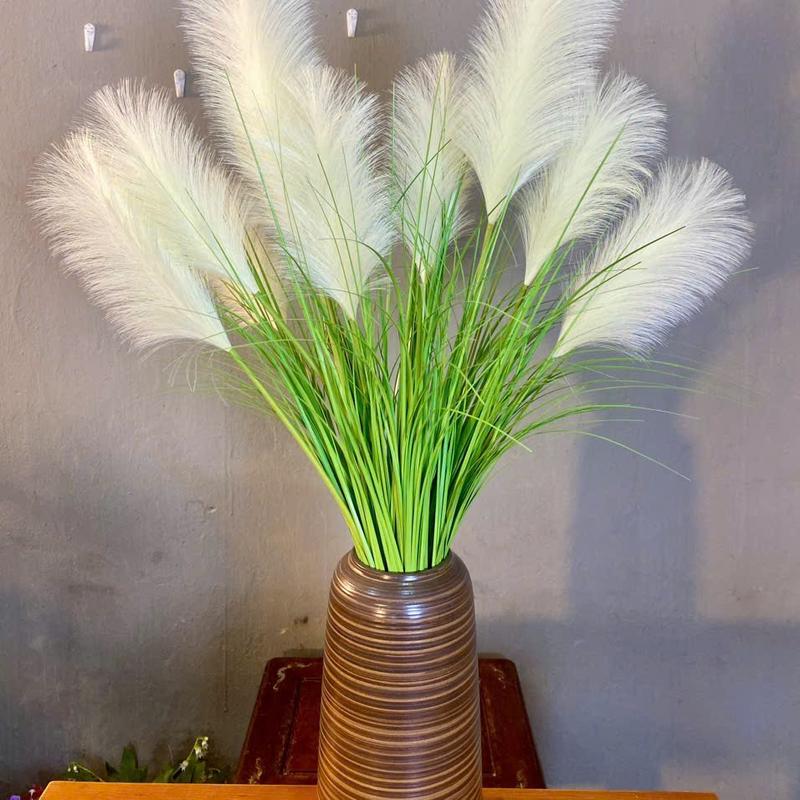 Hoa Cỏ Lau Nhân Tạo, Cây Gồm 5 Bông, Cao 90cm Nhiều Lá Trang Trí Nhà Decor Decor Phòng