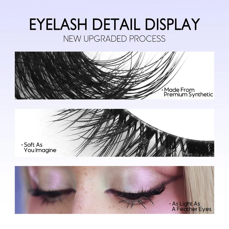 Product Introduction of GROINNEYA Half Eyelashes Natural Cat Eye Lashes Soft Wispy Clear Band Lashes With Winged Ends For Extended Eye Look Makeup 10