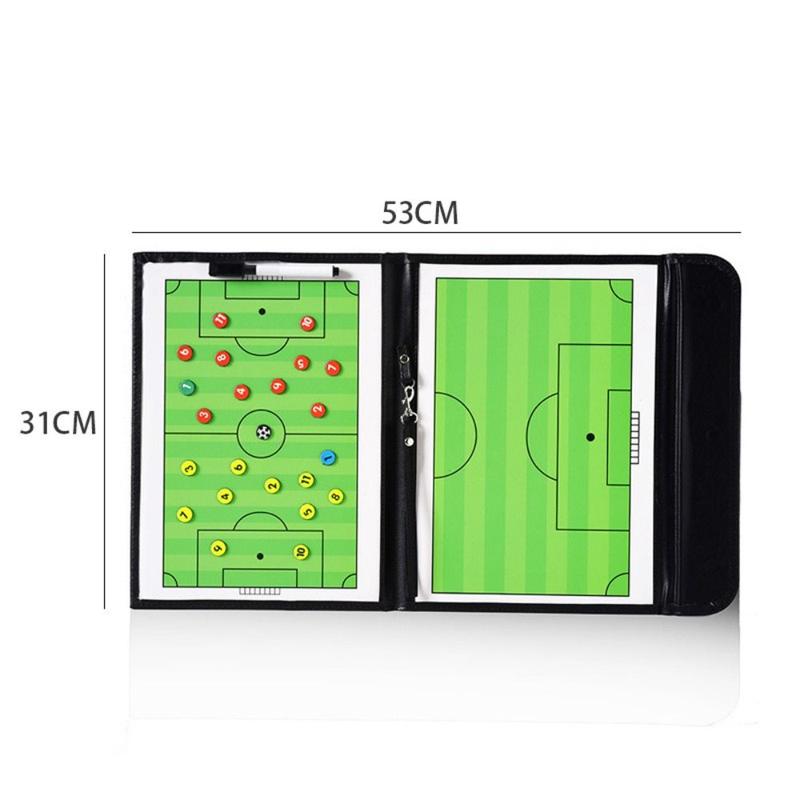 Player Positioning Aid PU Magnetic Soccer Board Waterproof Non-slip Football Strategy Tool Magnetic Chess Reversible Court Design Football Training Aid Football Course 2