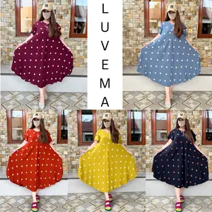 Daster Payung Klok Cantik Mewah  Jumbo Bahan Rayon Busui Kancing LOVE Cantik Mewah