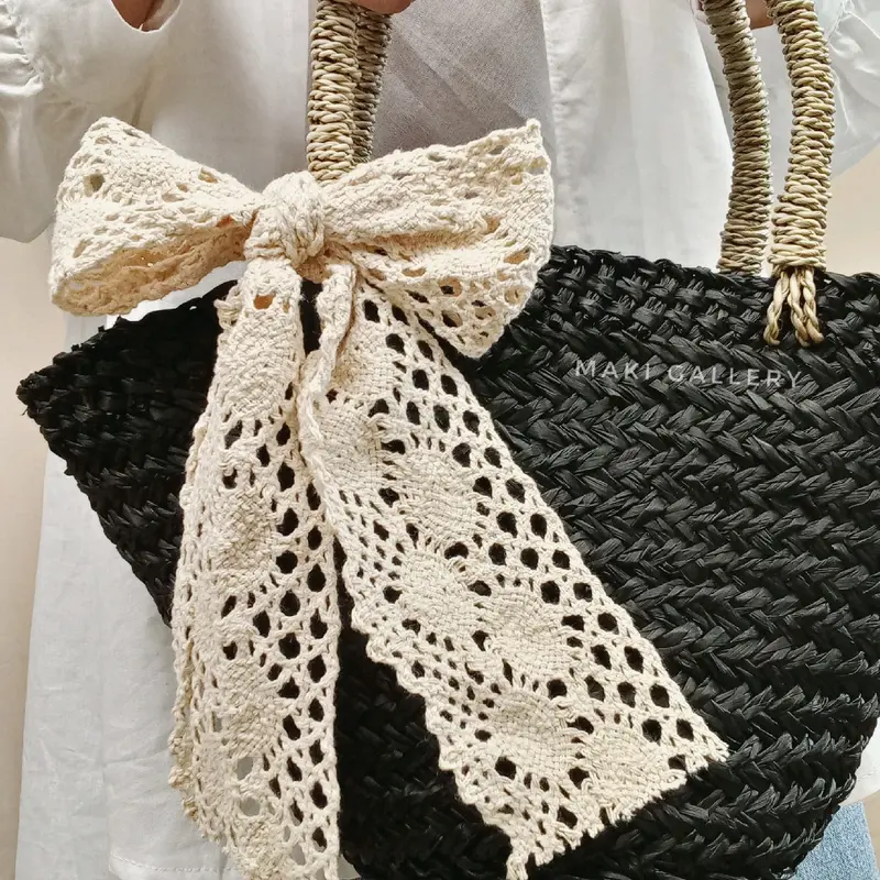 Tas Anyaman Kerajinan Mendong Pandan Pita Renda Etnik Wanita Tradisional Bali Gemma Bag By Maki Gallery Polos Dewasa 6