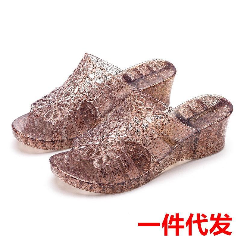 Dép Lê PVC Đế Xuồng, Dành Cho Nữ, Thời Trang, Chất Liệu Nhựa Pha Lê, Thích Hợp Sử Dụng Trong Nhà Và Trong Phòng Tắm, Mặc Bên Ngoài, Dép Cho Mẹ DéP Shoes 0