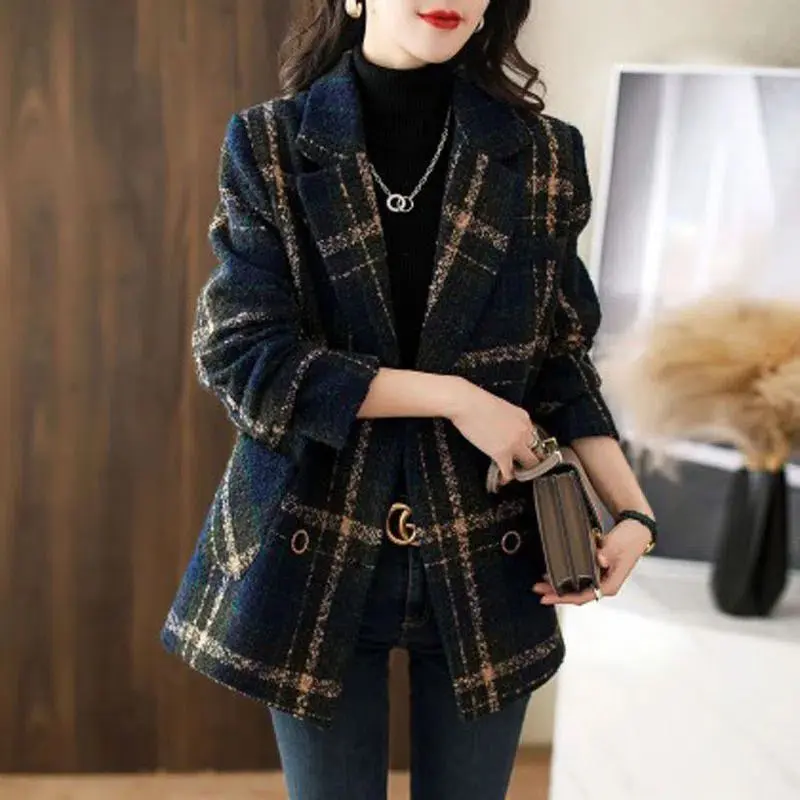 Áo Vest Bó Sát Phong Cách Hàn Quốc, Thời Trang, Dành Cho Nữ, Kẻ Sọc, Dáng Ôm, Dễ Phối Đồ, Áo Khoác Len In Họa Tiết Ngắn Và Trung Bình Thích Hợp Cho Mùa Xuân Và Mùa Thu, Ngoại Cỡ