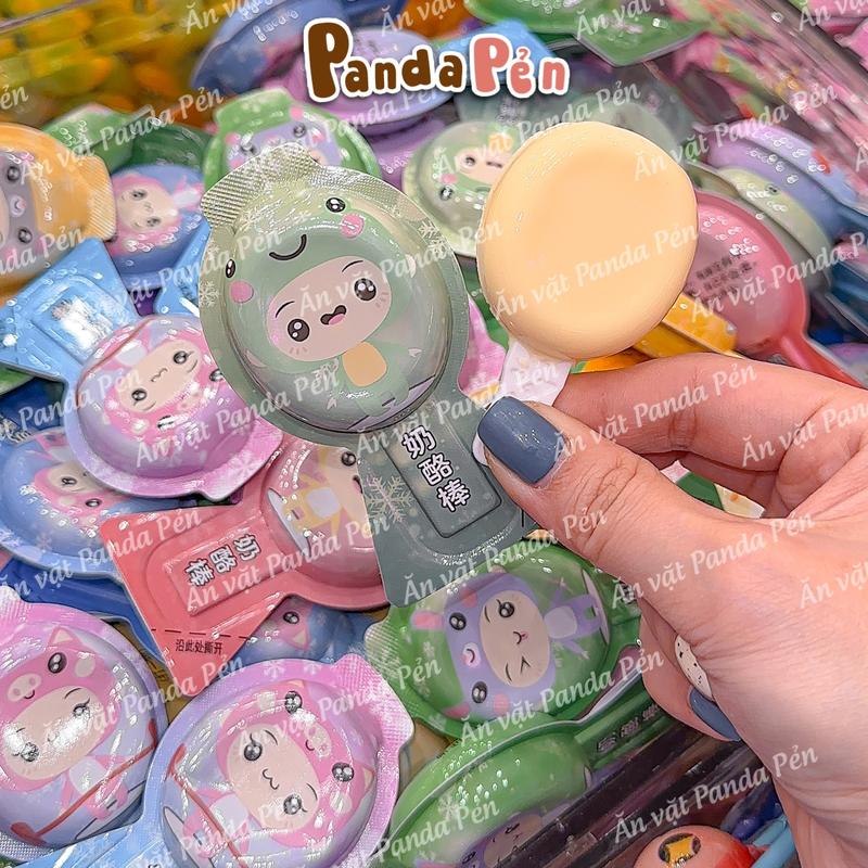 1 gói 5 cái Kẹo mút sữa chua vị Phô Mai Ăn Liền Ngậy Thơm Nội Địa Trung Ăn Vặt Panda Pẻn