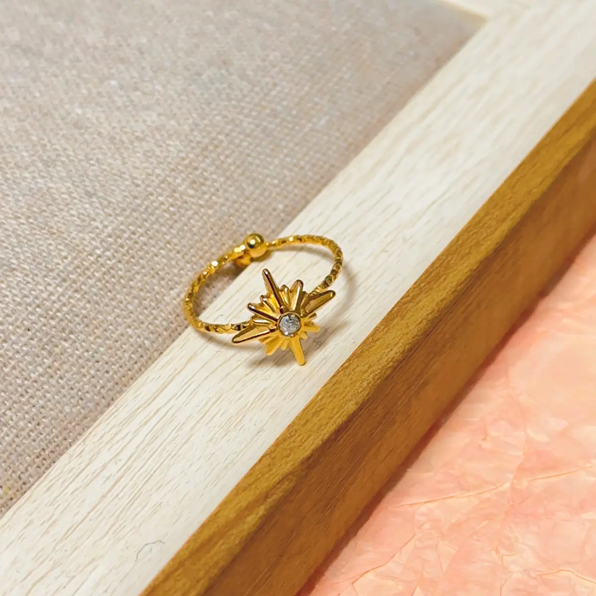 Luxury Octagon Star Ring| Adjustable Clasp Jewelry for Women| Minimalist High-End Design| Breathable Boho Ring