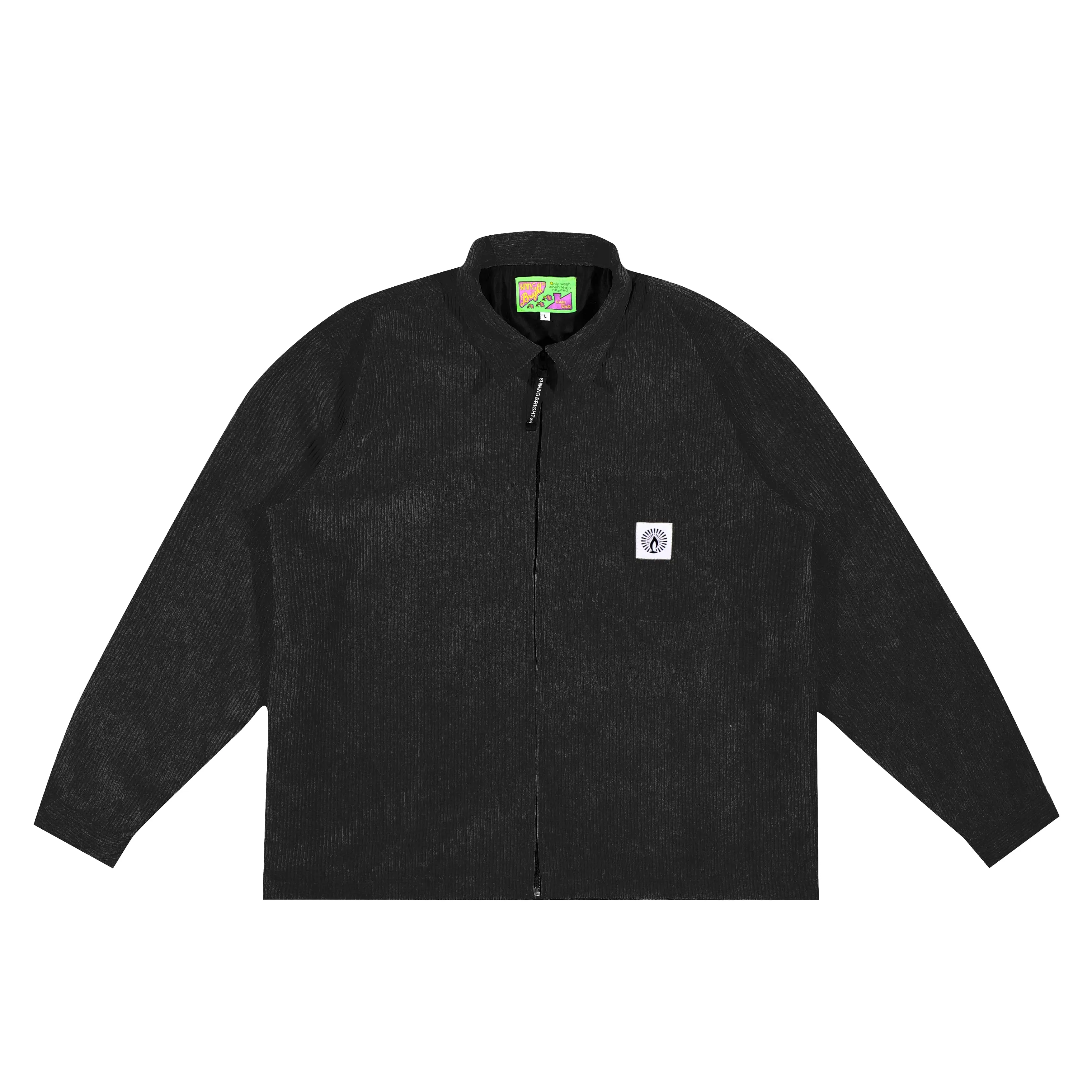 Shining Bright Light Corduroy Work Jacket - Black