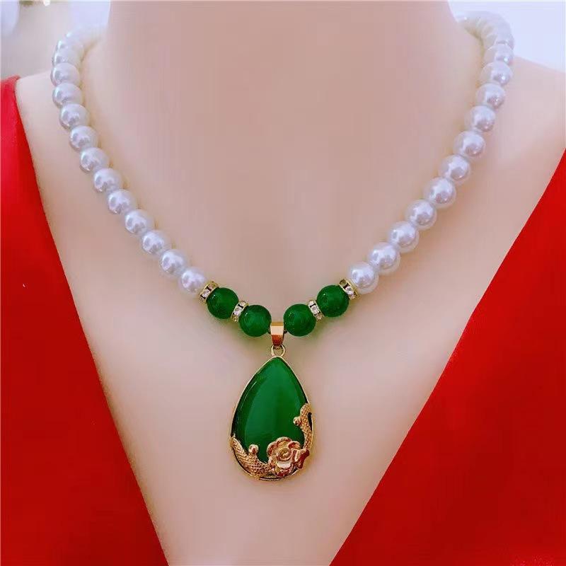 Vòng Cổ Nữ, Chất Liệu Tổng Hợp, Ngọc Trai Giả, Quà Tặng Ngày Của Mẹ, Phong Cách Thanh Lịch, Thích Hợp Cho Mẹ Và Người Già, Vòng Cổ Trang Sức Hoang Dã Dây Chuyền Chain 0