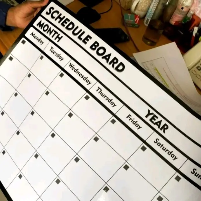 PAPER BOARD | Papan Jadwal Bulanan Papan Tulis Putih Whiteboard Schedule Board 2