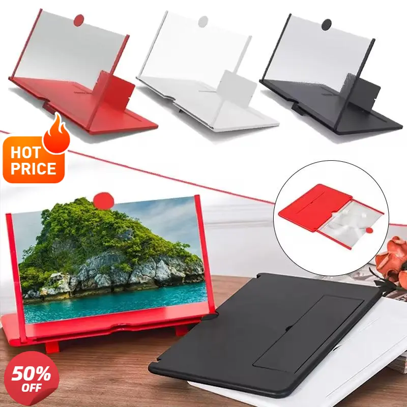 3D Mobile Phone Screen Magnifier Projector Portable Eye Protection HD Video Amplifier Stand Bracket Accessory Pad Silicone Acrylic