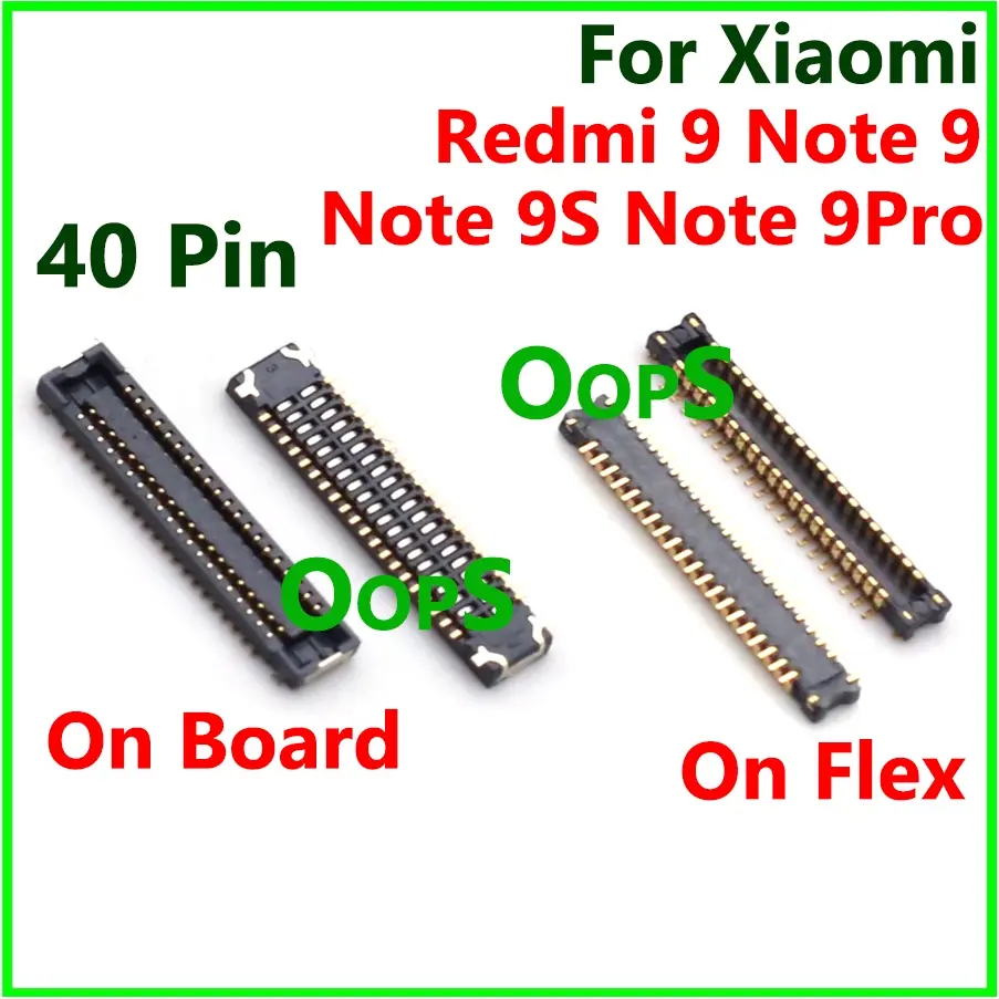 5pcs USB Charging Charger FPC Connector For Redmi 9 Note 9 Pro Note 9S On main Board Flex 40 Pin Phone Cellphone