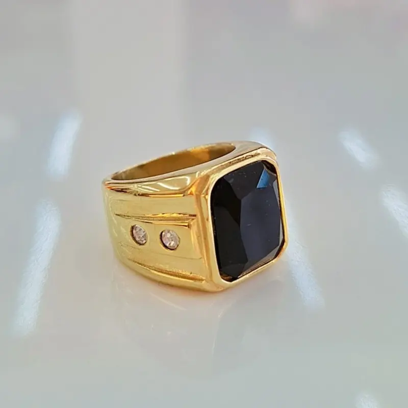 CINCIN PRIA 05 BATU TITANIUM 2 PRMATA RING GOLD Laki-laki 5